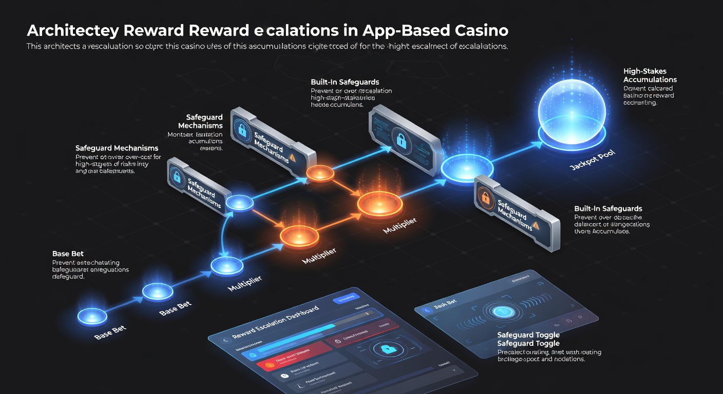 Darstellung eines mobilen Casino-Interfaces mit Belohnungsstufen und Sicherheitsindikatoren